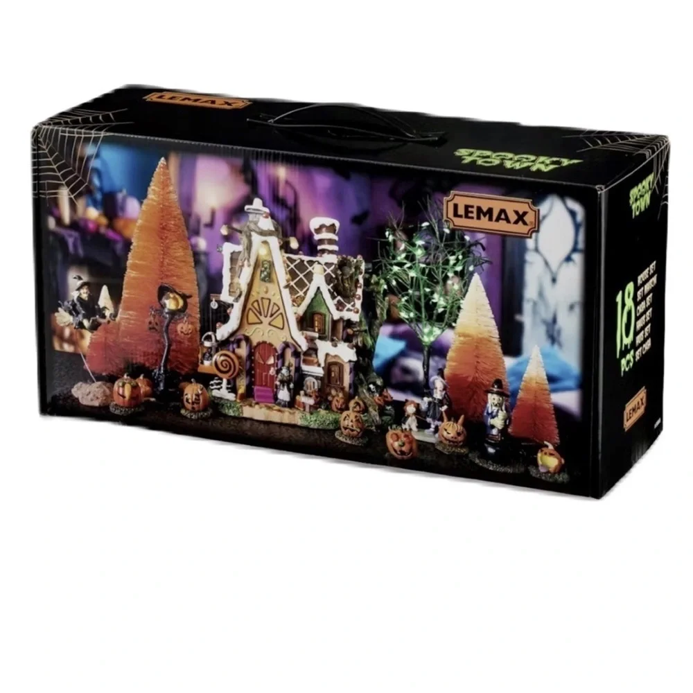 Lemax 56665 Spooky Town Halloween Village The Candy Witch Cottage Box Set 18 PCS